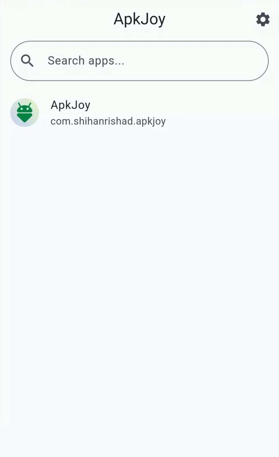 Screenshot of the list page showing installed apps
